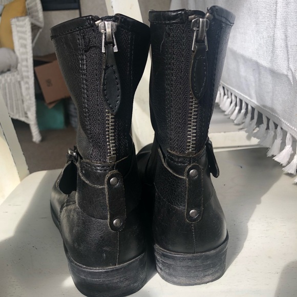 Franco Sarto Black Leather Boots - Picture 3 of 5